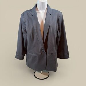 Lauren Conrad Women Fitted Blazer Size XL Gray-Blue